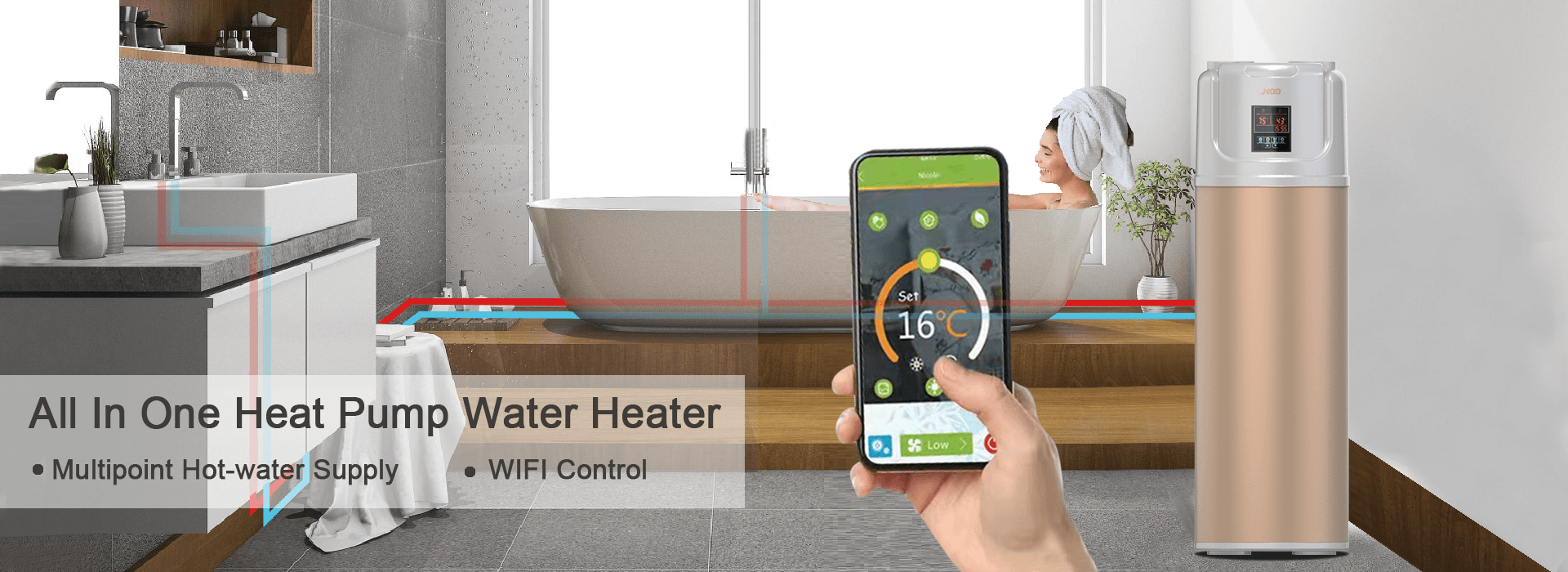 Heat Pump Hot Water Heater With Low Noise